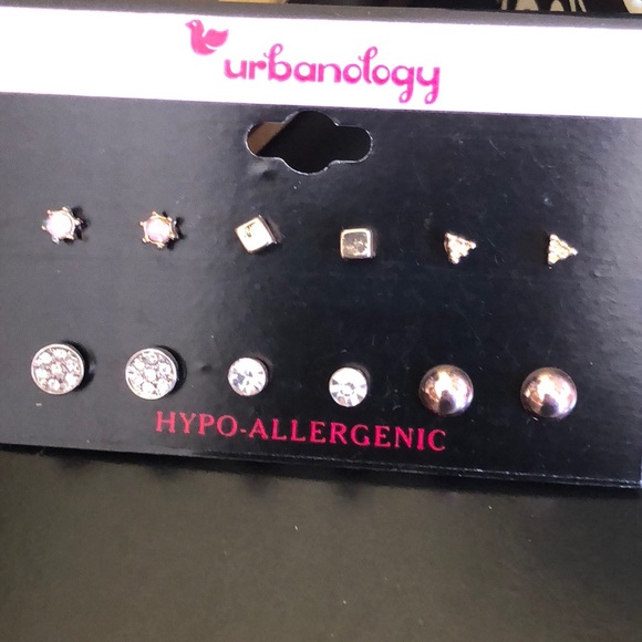 Jewelry - Set of Six Pairs Of Stud Earrings